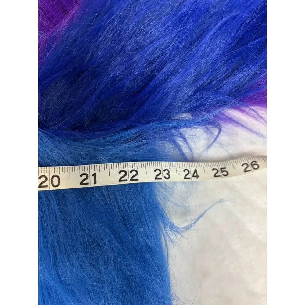 Club Exx Live Out Loud Faux Fur Coat Unisex Pride Jacket SM/MED Rainbow Gay - Picture 6 of 6